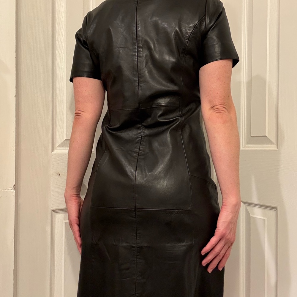 Bod & Christensen Leather Short Sleeve Fitted Dress - Picture 12 of 15
